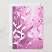 Elegante Pink Noon Year's Eve Party Kaart (Achterkant)