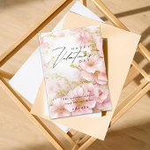 Elegante Pink Roses Valentijnsdag kaart voor haar