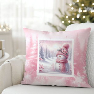 Elegante Pinkmas Winterwoud Kinderkamer Decoratie Kussen