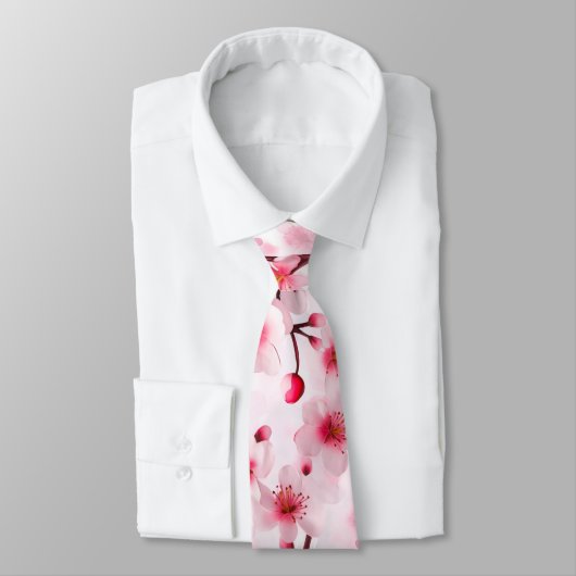 Elegante Pinky Cherry Blossom Stropdas (Gebonden)