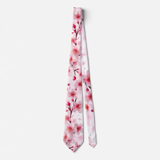 Elegante Pinky Cherry Blossom Stropdas (Voorkant)
