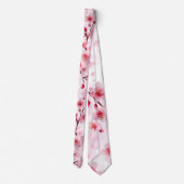 Elegante Pinky Cherry Blossom Stropdas (Achterkant)