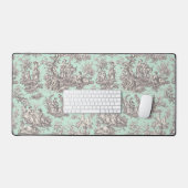 Elegante pint grijs toile de jouy bureaumat (Keyboard & Muis)