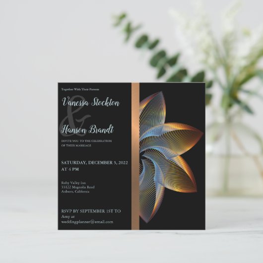 Elegante Pinwheel bruiloft uitnodiging (Staand voorkant)