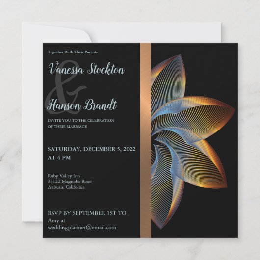 Elegante Pinwheel bruiloft uitnodiging (Voorkant)