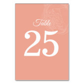 Elegante pioen bloem bruiloft tafel nummer kaart (Voorkant)