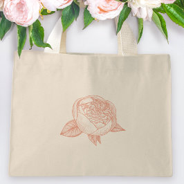 Elegante pioen bloem huwelijkscadeau mini tote bag