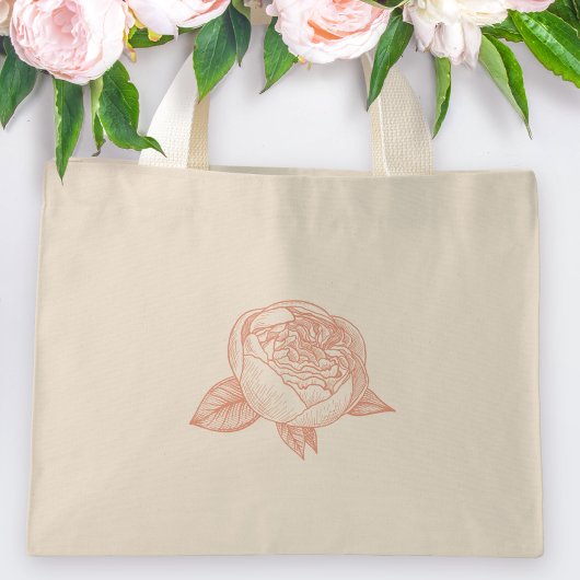 Elegante pioen bloem huwelijkscadeau mini tote bag