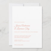 Elegante pioen bloem minimale bruiloft kaart (Voorkant)