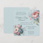 Elegante Pioen Bloemen Moederdag Brunch Kaart (Voorkant / Achterkant)