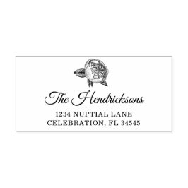 Elegante pioen bloemenretouradres  zelfinktende stempel