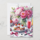 Elegante Pioen Bloemige Verjaardagsbrunch Kaart (Achterkant)