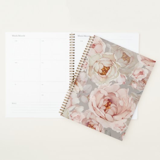 Elegante pioen bloemplanner planner (Display)