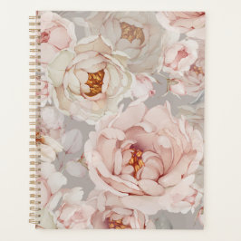 Elegante pioen bloemplanner planner