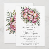 Elegante pioen bloemstuk bruiloft douche kaart (Voorkant / Achterkant)