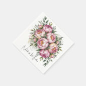 Elegante pioen bloemstuk bruiloft servet (Hoek)