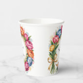 Elegante pioen boeket bruiloft papieren bekers (Links)