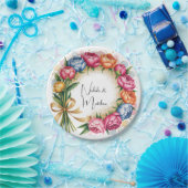 Elegante pioen boeket bruiloft papieren bordje (Feest)