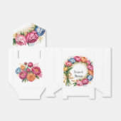 Elegante pioen boeket gouden glitter bruiloft bedankdoosjes (Uitgevouwen)