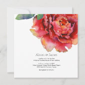 Elegante pioen bruiloft uitnodiging (Voorkant)