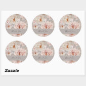 Elegante Pioen Dank je Ronde Sticker (Vel)