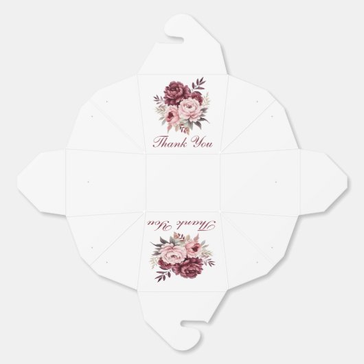 Elegante pioen Dank u Waterverf bloemenbruiloft Bedankdoosjes (Ongevouwen)