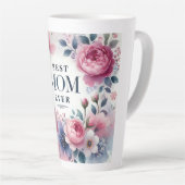 Elegante pioen en pastel bloesems Moederdag cadeau Latte Mok (Rechterhoek)