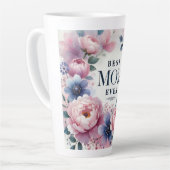 Elegante pioen en pastel bloesems Moederdag cadeau Latte Mok (Linkerhoek)