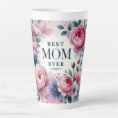 Elegante pioen en pastel bloesems Moederdag cadeau Latte Mok (Voorkant)