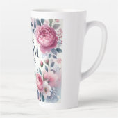 Elegante pioen en pastel bloesems Moederdag cadeau Latte Mok (Rechts)