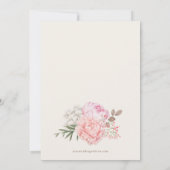 Elegante Pioen Huwelijk Kaart (Achterkant)