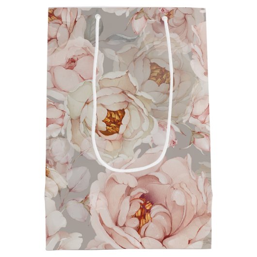 elegante pioen medium cadeauzakje (Achterkant)