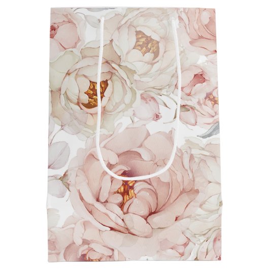 elegante pioen medium cadeauzakje (Achterkant)