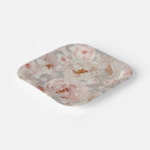 Elegante Pioen Papier Borden Papieren Bordje (Gebogen)