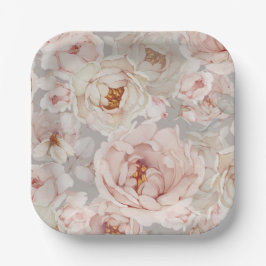 Elegante Pioen Papieren Borden Bordje
