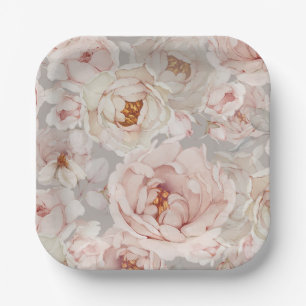 Elegante Pioen Papieren Borden Bordje