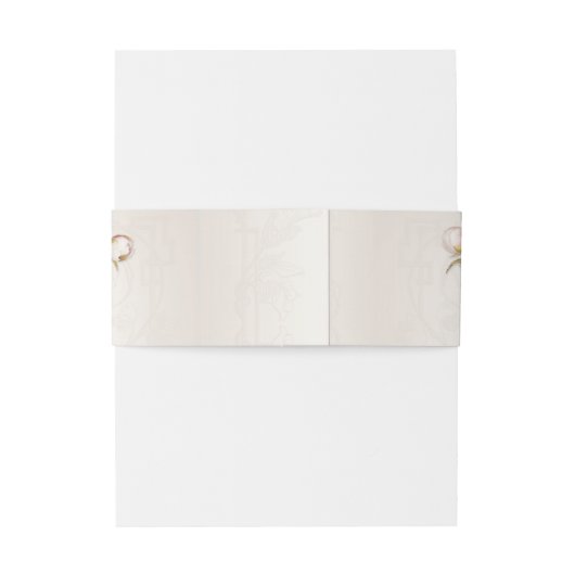 Elegante Pioen Roze Bloemen Waterverf Bruiloft Uitnodigingen Wikkel (Achterkant Voorbeeld)