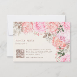 elegante pioen RSVP kaartje