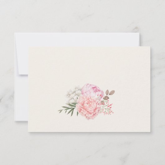 elegante pioen RSVP kaartje (Achterkant)