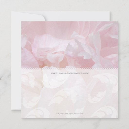 Elegante Pioen Save the Date: Zilver Kaart (Achterkant)