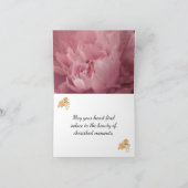 Elegante Pioen Sympathie Kaart (Binnen)