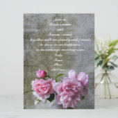 Elegante Pioen Trouwkaarten Kaart (Staand voorkant)
