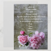 Elegante Pioen Trouwkaarten Kaart (Voorkant / Achterkant)