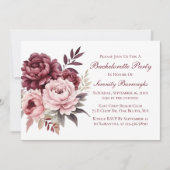 Elegante pioen Waterverf Bloemen Bachelorette Kaart (Voorkant)