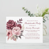 Elegante pioen Waterverf Bloemen Bachelorette Kaart (Staand voorkant)