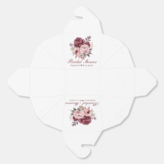 Elegante pioen Waterverf Floral Vrijgezellenfeest Bedankdoosjes (Ongevouwen)