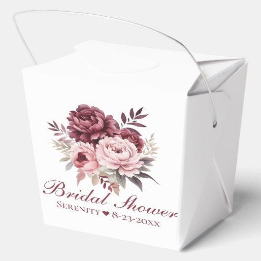 Elegante pioen Waterverf Floral Vrijgezellenfeest Bedankdoosjes (Achterkant)