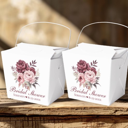 Elegante pioen Waterverf Floral Vrijgezellenfeest Bedankdoosjes