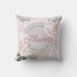 Elegante Pioen We Kies Je Namen Van Kleinkinderen Kussen