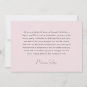 Elegante pioenbloem eerste Moederdag 2 foto's Kaart (Achterkant)